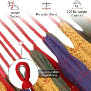 Dolphy 8 feet Hammock with Stand Set | Steel Stand, Premium Carry Bag Included | Indoor Outdoor Brazilian-Style Cotton Bed for Backyard, Camping, Garden. - Image 2