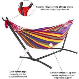 Dolphy 8 feet Hammock with Stand Set | Steel Stand, Premium Carry Bag Included | Indoor Outdoor Brazilian-Style Cotton Bed for Backyard, Camping, Garden. - Image 3