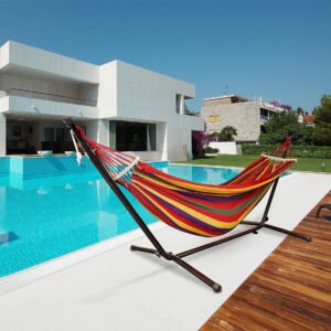 Dolphy 8 feet Hammock with Stand Set | Steel Stand, Premium Carry Bag Included | Indoor Outdoor Brazilian-Style Cotton Bed for Backyard, Camping, Garden. - Image 6